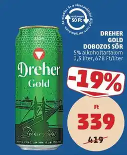 PENNY Dreher Gold Dobozos Sör ajánlat