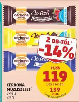 PENNY CERBONA Müzliszelet ajánlat