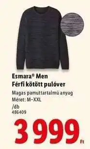 Lidl Esmara Men Férfi kötött pulóver ajánlat