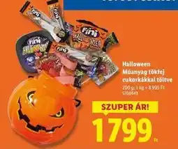Lidl HALLOWEEN Műanyag tökfej cukorkákkal töltve ajánlat