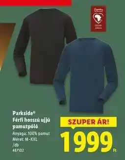 Lidl Parkside Férfi hosszú ujjú pamutpóló ajánlat