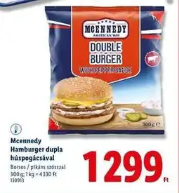 Lidl Mcennedy Hamburger dupla húspogácsával ajánlat