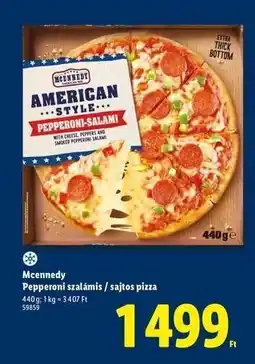 Lidl MCENNEDY Pepperoni szalámis / sajtos pizza ajánlat