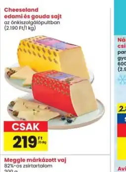 Interspar Cheeseland edami és gouda sajt ajánlat