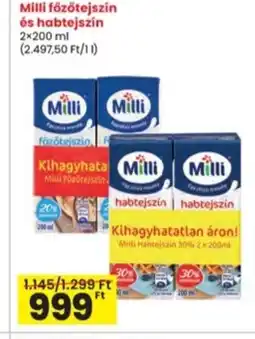 Interspar Milli főzőtejszín és habtejszín ajánlat