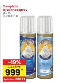 Interspar Completa tejszínhabspray ajánlat