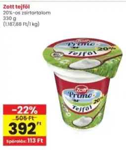 Interspar Zott tejföl ajánlat