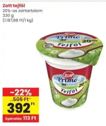 Interspar Zott tejföl ajánlat