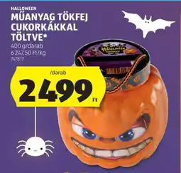 ALDI HALLOWEEN Műanyag tökfej cukorkákkal töltve ajánlat