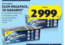 ALDI ACTIV ENERGY ELEM MEGAPACK, 50 DARABOS ajánlat