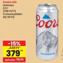 Interspar Coors sör ajánlat