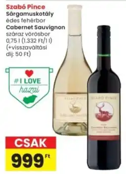 Interspar Szabó Pince Sárgamuskotály, Cabernet Sauvignon ajánlat