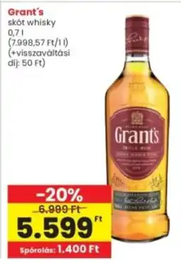 Interspar Grant's skót whisky ajánlat