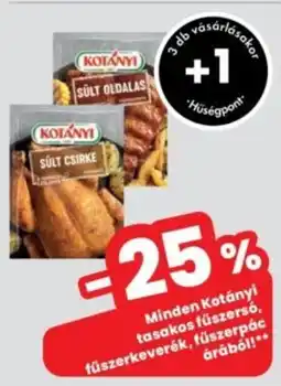 Interspar Kotányi tasakos fűszersó, fűszerkeverék, fűszerpác ajánlat