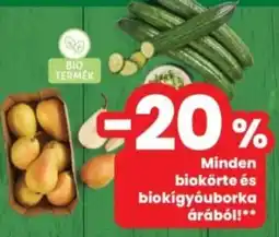 Interspar Biokörte és biokígyóuborka ajánlat