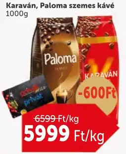 PRIVÁT Karaván, Paloma szemes kávé ajánlat