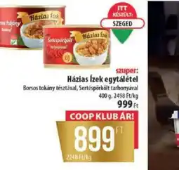 Coop Házias Ízek egytálétel ajánlat