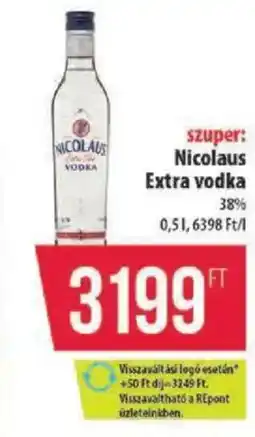 Coop Nicolaus Extra vodka ajánlat