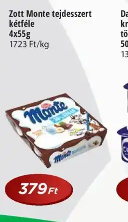 Real Zott Monte tejdesszert ajánlat