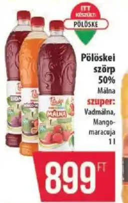 Coop Pölöskei szörp 50% ajánlat