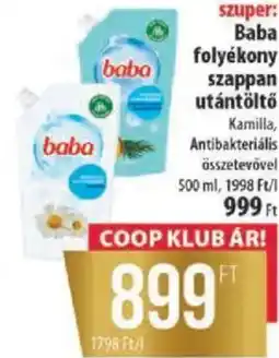 Coop Baba folyékony szappan utántöltő ajánlat