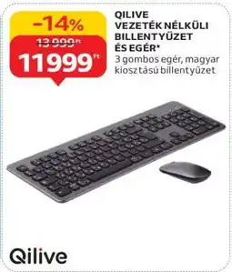 Auchan QILIVE VEZETÉK NÉLKÜLI BILLENTYŰZET ÉS EGÉR ajánlat