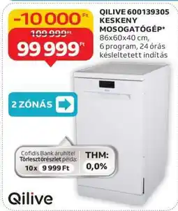 Auchan QILIVE 600139305 Keskeny Mosogatógép ajánlat
