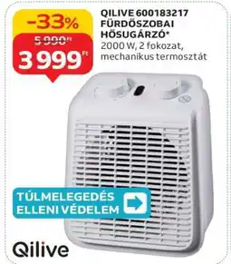 Auchan QILIVE 600183217 FÜRDŐSZOBAI HŐSUGÁRZÓ ajánlat