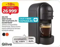 Auchan QILIVE 600119156 3IN1 KAPSZULÁS KÁVÉFŐZŐ ajánlat