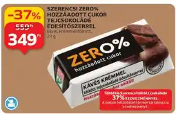 Auchan SZERENCSI ZERO% HOZZÁADOTT CUKOR TEJCSOKOLÁDÉ ÉDESÍTŐSZERREL ajánlat