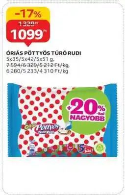 Auchan Óriás Pöttyös Túró Rudi ajánlat