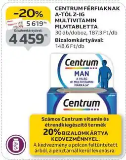 Auchan CENTRUM FÉRFIAKNAK A-TÓL Z-IG MULTIVITAMIN FILMTABLETTA ajánlat