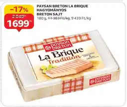 Auchan PAYSAN BRETON LA BRIQUE HAGYOMÁNYOS BRETON SAJT ajánlat