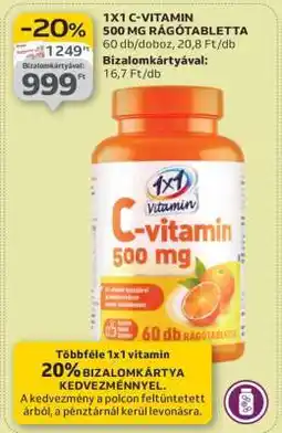 Auchan 1X1 C-VITAMIN 500 MG RÁGÓTABLETTA ajánlat