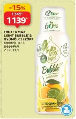 Auchan FRUTTA MAX LIGHT BUBBLE12 GYÜMÖLCSSZÖRP ajánlat