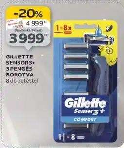 Auchan GILLETTE SENSOR3+ 3 PENGÉS BOROTVA ajánlat