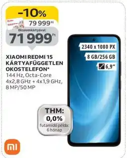 Auchan XIAOMI REDMI 15 KÁRTYAFÜGGETLEN OKOSTELEFON ajánlat
