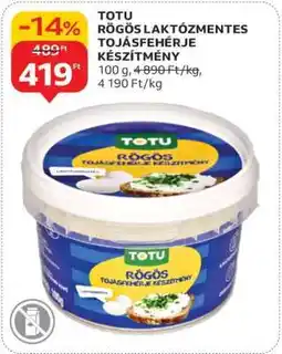 Auchan TOTU RÖGÖS LAKTÓZMENTES TOJÁSFEHÉRJE KÉSZÍTMÉNY ajánlat