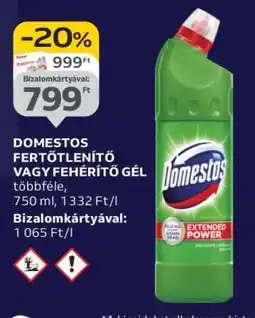 Auchan DOMESTOS FERTŐTLENÍTŐ VAGY FEHÉRÍTŐ GÉL ajánlat