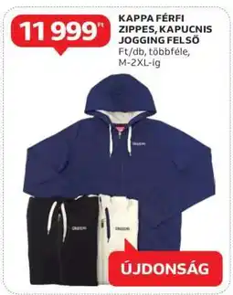 Auchan KAPPA FÉRFI ZIPPES, KAPUCNIS JOGGING FELSŐ ajánlat