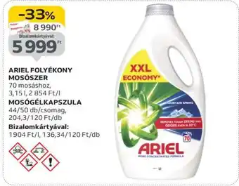 Auchan ARIEL Folyékony mosószer ajánlat