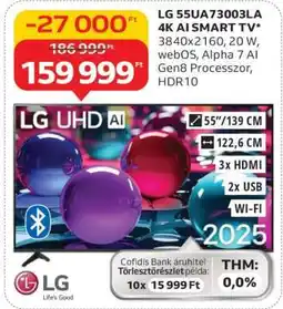 Auchan LG 55UA73003LA 4K AI Smart TV ajánlat