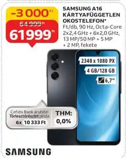 Auchan Samsung A16 Kártyafüggetlen Okostelefon ajánlat