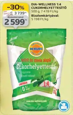 Auchan DIA-WELLNESS 1:4 Cukorhelyettesítő ajánlat