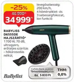 Auchan BABYLISS D6555DE HAJSZÁRÍTÓ ajánlat
