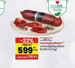 Spar Vastagkolbász ajánlat