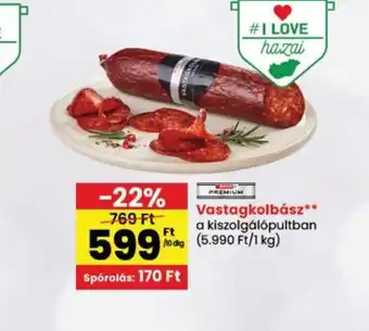 Spar Vastagkolbász ajánlat