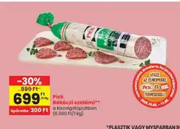 Spar Pick Rákczi szalámi ajánlat