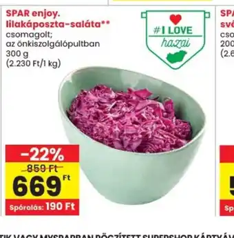 Spar Spar Enjoy Lilakáposzta-saláta ajánlat