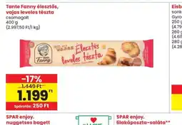 Spar Tante Fanny élesztős, vajas leveles tészta ajánlat